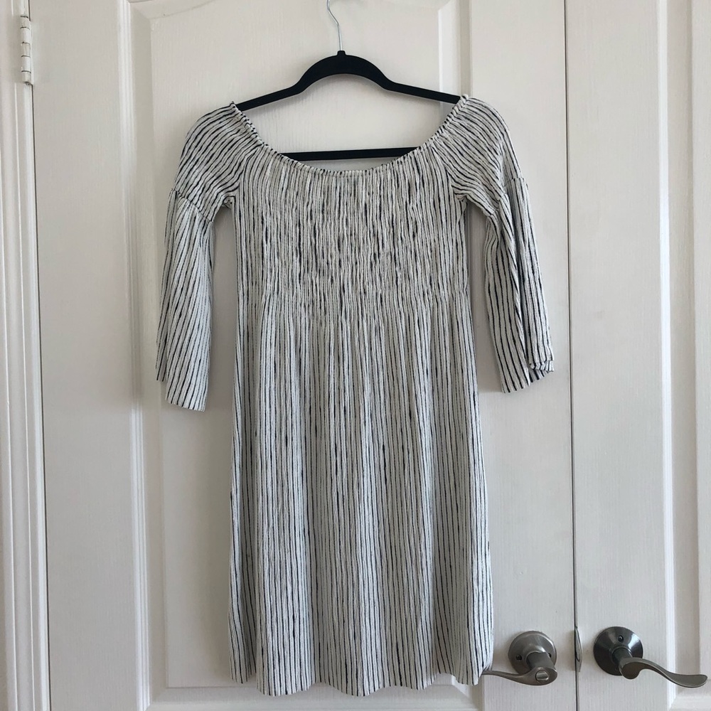 Black and White Off the Shoulder Dress